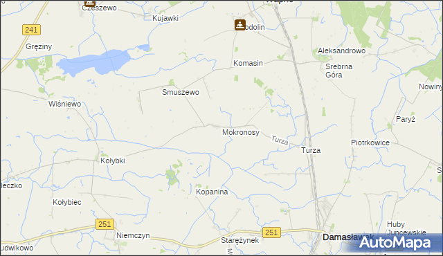 mapa Mokronosy, Mokronosy na mapie Targeo