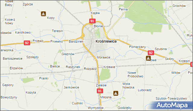 mapa Morawce, Morawce na mapie Targeo