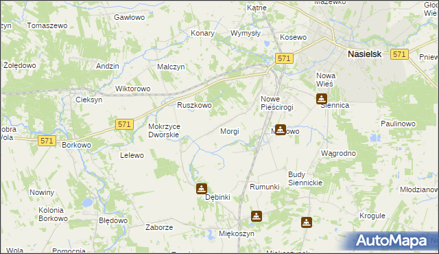 mapa Morgi gmina Nasielsk, Morgi gmina Nasielsk na mapie Targeo