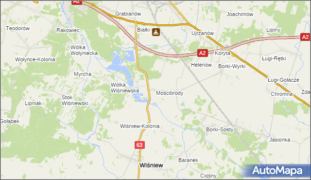 mapa Mościbrody, Mościbrody na mapie Targeo