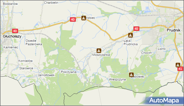 mapa Moszczanka gmina Prudnik, Moszczanka gmina Prudnik na mapie Targeo