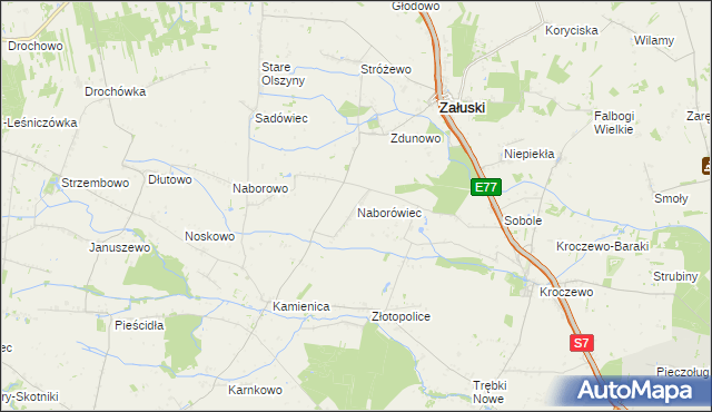 mapa Naborówiec, Naborówiec na mapie Targeo