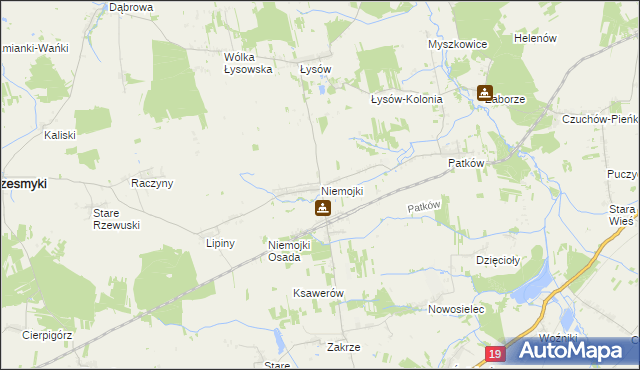 mapa Niemojki gmina Łosice, Niemojki gmina Łosice na mapie Targeo