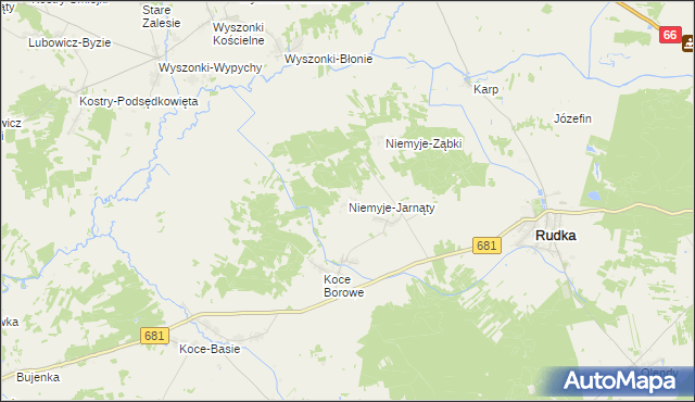 mapa Niemyje-Jarnąty, Niemyje-Jarnąty na mapie Targeo