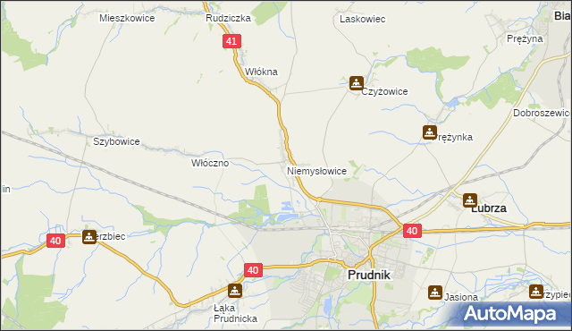mapa Niemysłowice, Niemysłowice na mapie Targeo