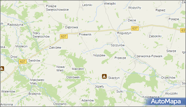 mapa Nojszew, Nojszew na mapie Targeo