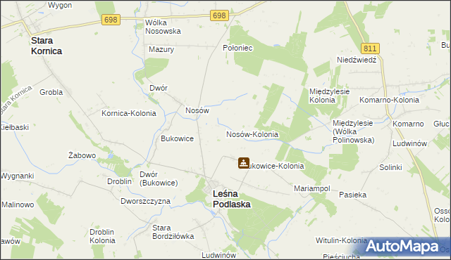 mapa Nosów-Kolonia, Nosów-Kolonia na mapie Targeo