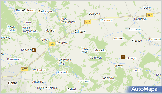 mapa Nowa Wieś gmina Dobre, Nowa Wieś gmina Dobre na mapie Targeo