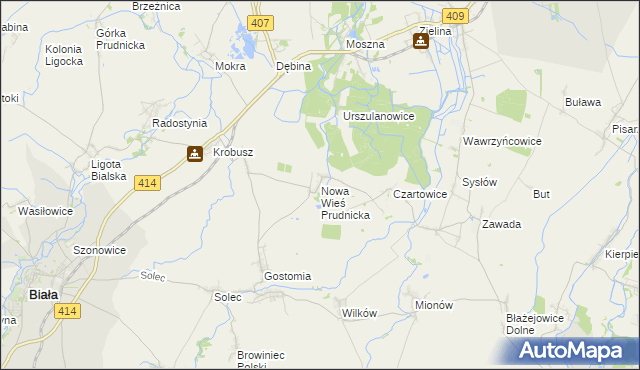 mapa Nowa Wieś Prudnicka, Nowa Wieś Prudnicka na mapie Targeo