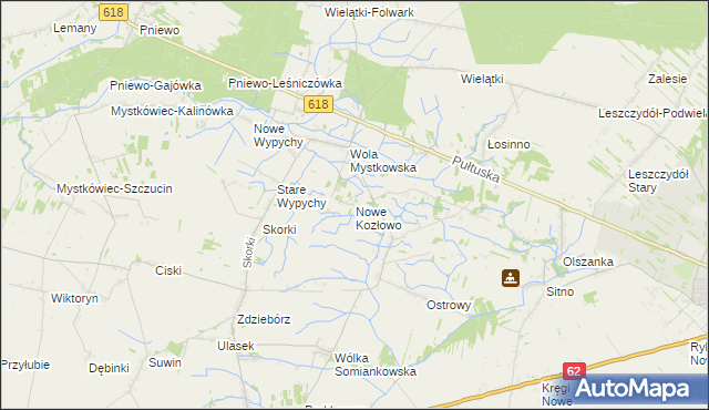 mapa Nowe Kozłowo, Nowe Kozłowo na mapie Targeo