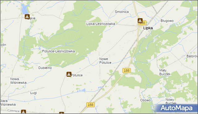 mapa Nowe Potulice, Nowe Potulice na mapie Targeo