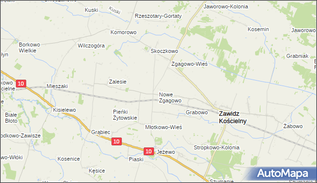 mapa Nowe Zgagowo, Nowe Zgagowo na mapie Targeo