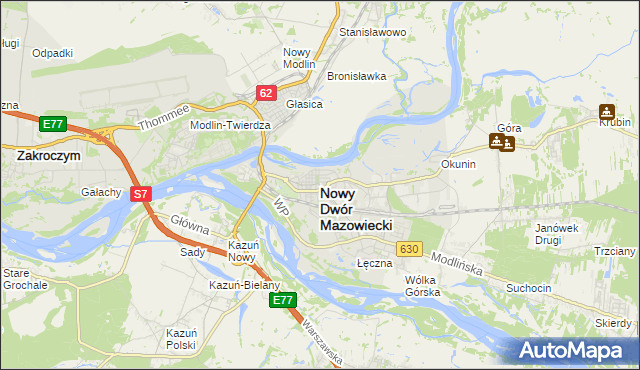 mapa Nowy Dwór Mazowiecki, Nowy Dwór Mazowiecki na mapie Targeo