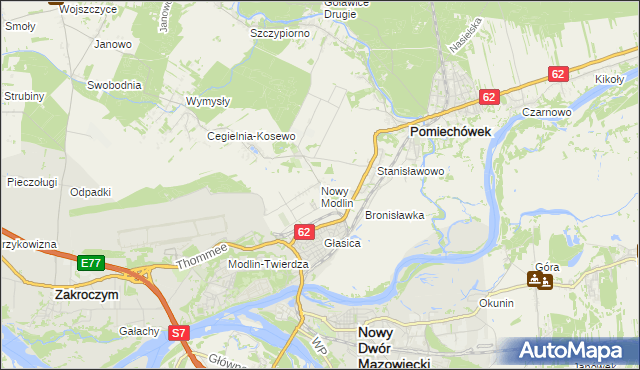 mapa Nowy Modlin, Nowy Modlin na mapie Targeo
