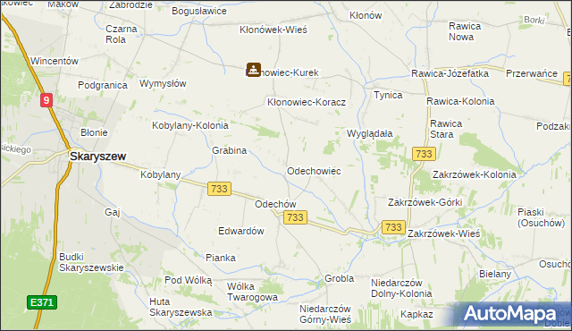 mapa Odechowiec, Odechowiec na mapie Targeo