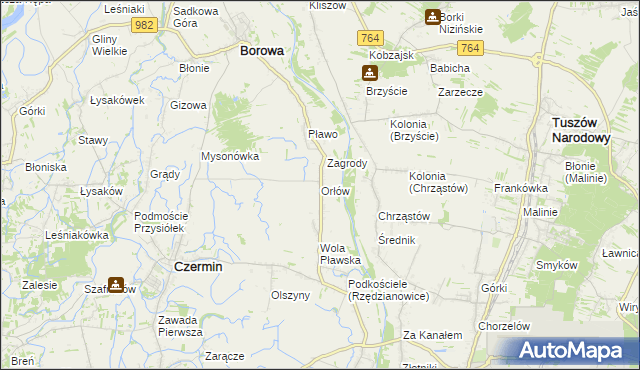 mapa Orłów gmina Borowa, Orłów gmina Borowa na mapie Targeo