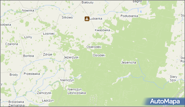 mapa Ośrodek gmina Czarna Białostocka, Ośrodek gmina Czarna Białostocka na mapie Targeo