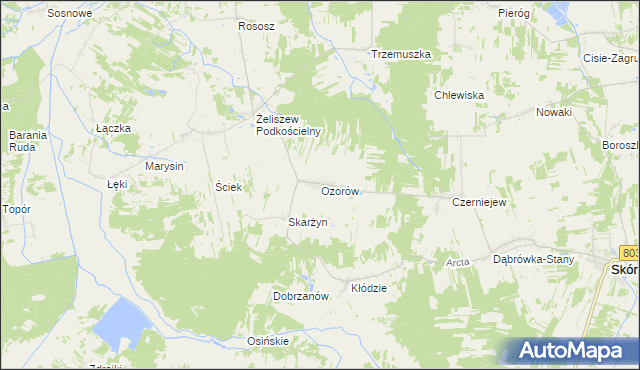 mapa Ozorów, Ozorów na mapie Targeo