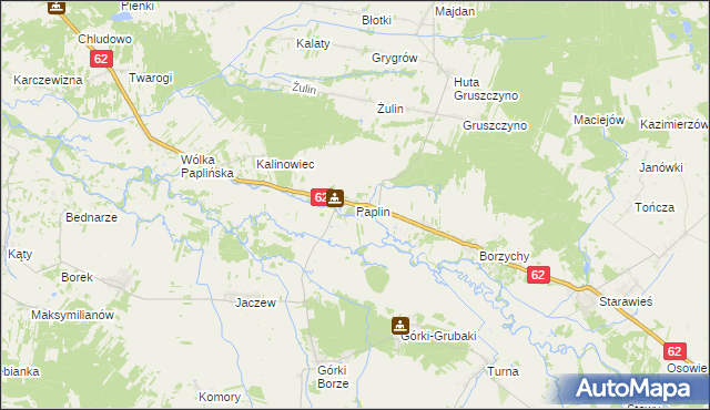 mapa Paplin gmina Korytnica, Paplin gmina Korytnica na mapie Targeo