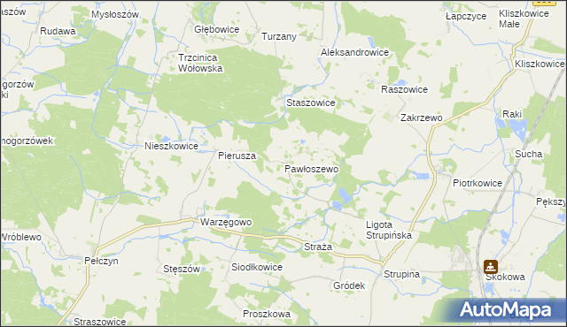 mapa Pawłoszewo, Pawłoszewo na mapie Targeo