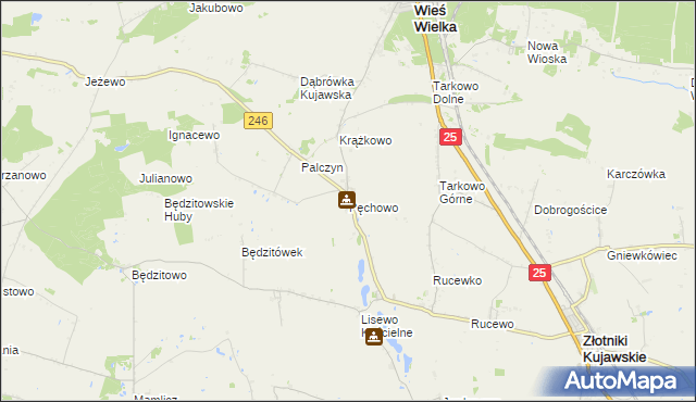 mapa Pęchowo, Pęchowo na mapie Targeo