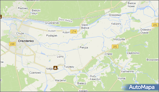 mapa Pełcza, Pełcza na mapie Targeo