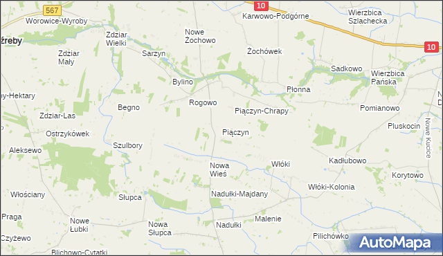 mapa Piączyn, Piączyn na mapie Targeo