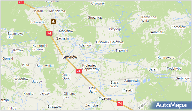 mapa Piaski Królewieckie, Piaski Królewieckie na mapie Targeo