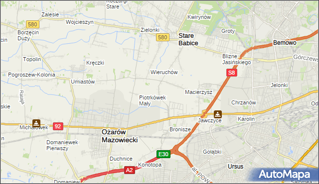 mapa Piotrkówek Duży, Piotrkówek Duży na mapie Targeo