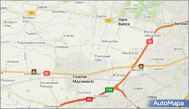 mapa Piotrkówek Mały, Piotrkówek Mały na mapie Targeo