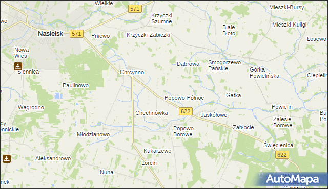 mapa Popowo-Północ, Popowo-Północ na mapie Targeo