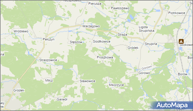 mapa Proszkowa, Proszkowa na mapie Targeo