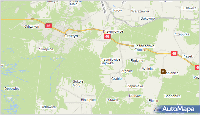 mapa Przymiłowice Gajówka, Przymiłowice Gajówka na mapie Targeo