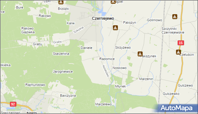 mapa Radomice gmina Września, Radomice gmina Września na mapie Targeo