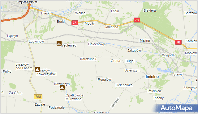 mapa Rajchotka, Rajchotka na mapie Targeo