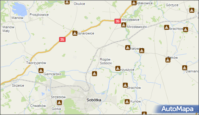 mapa Rogów Sobócki, Rogów Sobócki na mapie Targeo