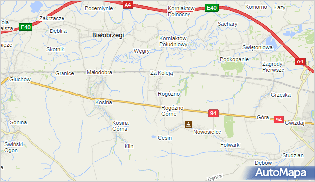 mapa Rogóżno, Rogóżno na mapie Targeo