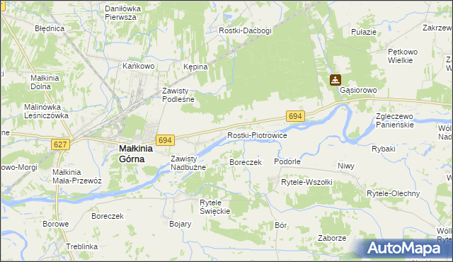 mapa Rostki-Piotrowice, Rostki-Piotrowice na mapie Targeo