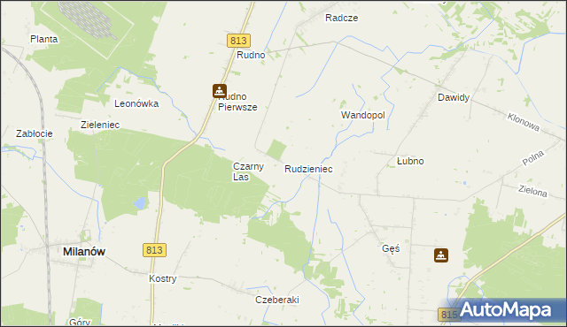 mapa Rudzieniec, Rudzieniec na mapie Targeo