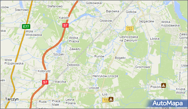 mapa Runów, Runów na mapie Targeo