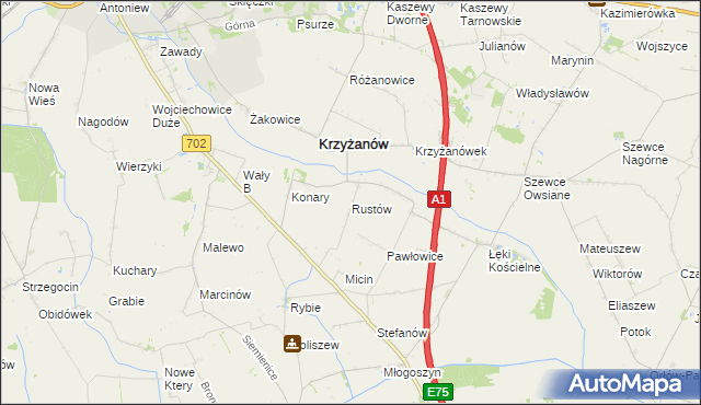 mapa Rustów, Rustów na mapie Targeo