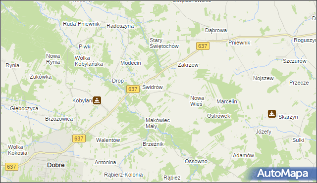 mapa Sąchocin, Sąchocin na mapie Targeo