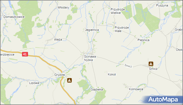 mapa Ścinawa Mała, Ścinawa Mała na mapie Targeo