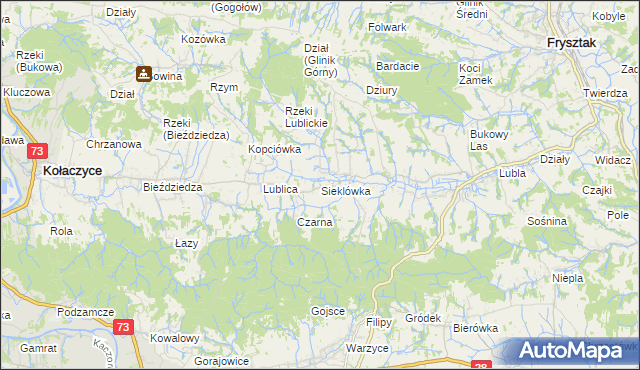 mapa Sieklówka, Sieklówka na mapie Targeo