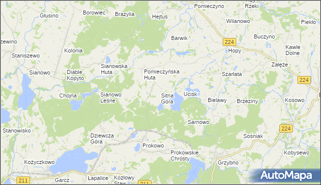 mapa Sitna Góra, Sitna Góra na mapie Targeo