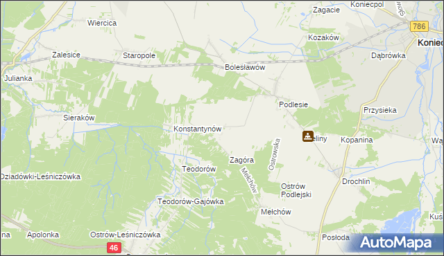 mapa Skrajniwa, Skrajniwa na mapie Targeo