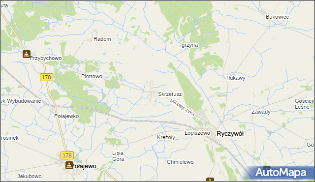 mapa Skrzetusz, Skrzetusz na mapie Targeo