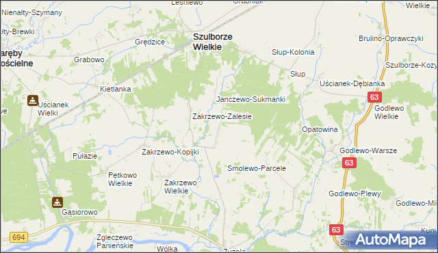 mapa Smolewo-Wieś, Smolewo-Wieś na mapie Targeo