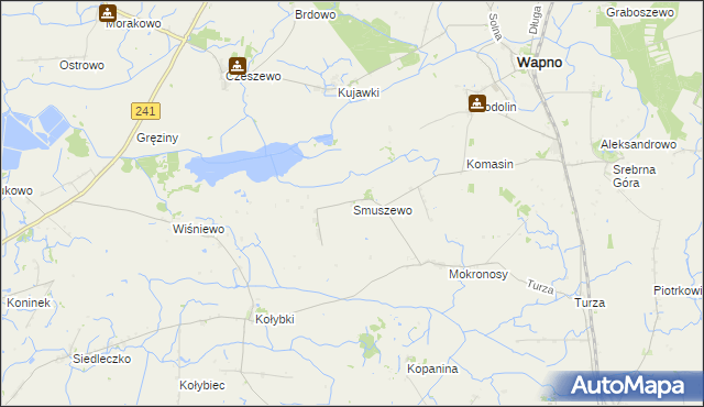 mapa Smuszewo gmina Damasławek, Smuszewo gmina Damasławek na mapie Targeo