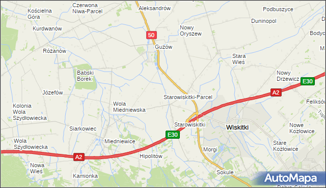 mapa Starowiskitki-Parcel, Starowiskitki-Parcel na mapie Targeo